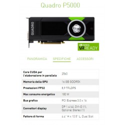 HP NVIDIA QUADRO P5000 SCHEDA GRAFICA CUDA 2560 16GB GDDR5